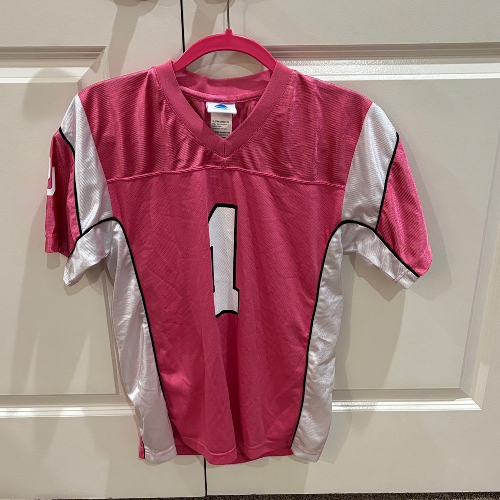 Youth Pink and White Sports Jersey